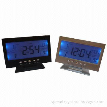 Promotion desk digital clock, with time, date, week and temperature display, good promotional gift